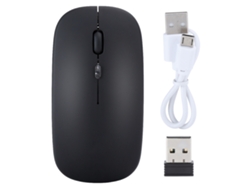 Rato Sem Fio Bicolor Luminoso Modo Dual Recarregável Bluetooth 2.4g T18