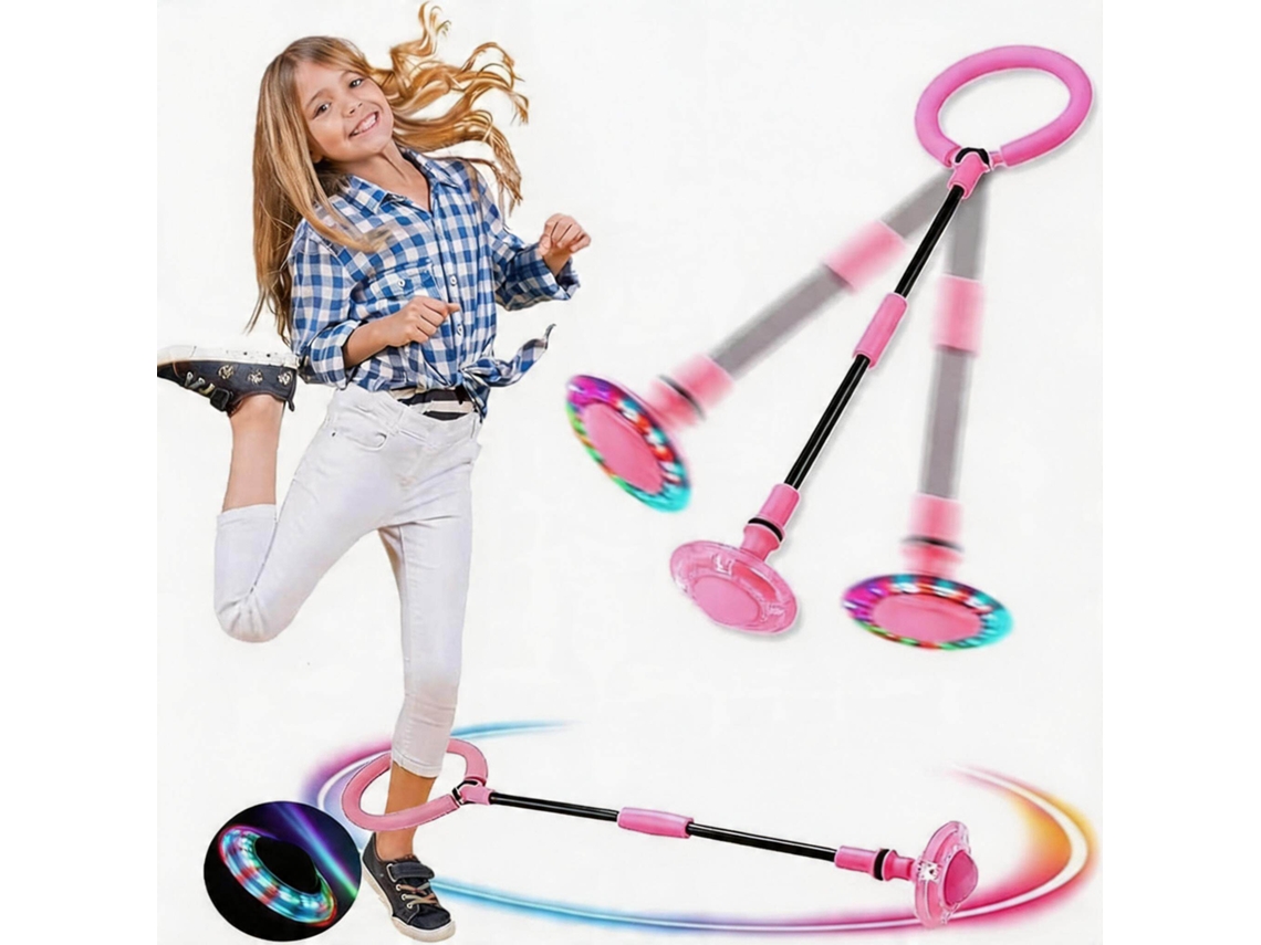 Aro De Salto Con Luces Para Niños Y Niñas, Ideal Para Hacer Ejercicio Al Aire Libre, Competiciones Y Juegos - Digitallab Gifts Rosa