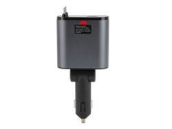 Carregador De Carro Retrátil 4 Em 1 120w Rápido Com Cabos Usb C Para Celular Ios 15 E Android