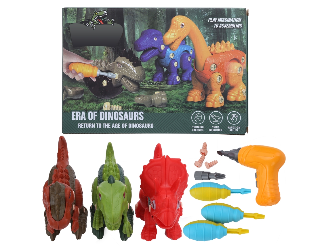 Juguetes De Dinosaurios Para Niños Con Taladro Eléctrico Y Llave Inglesa Manual - Kit De Aprendizaje Temprano