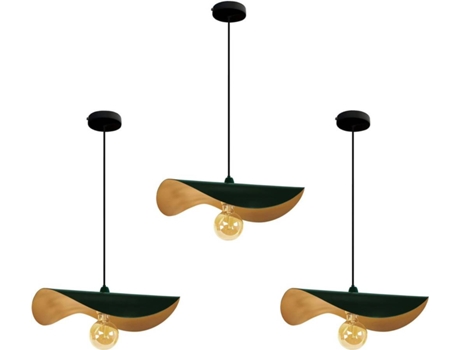 Lámpara de Suspensión TOSEL Madame-Lot 3 (Verde - E27 - Máx. 40 W - Metal)