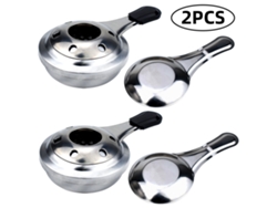2 Mini Hornillos De Alcohol Portátiles Ajustables De Acero Inoxidable Para Camping, Senderismo, Picnic, Fondue Y Olla Caliente.