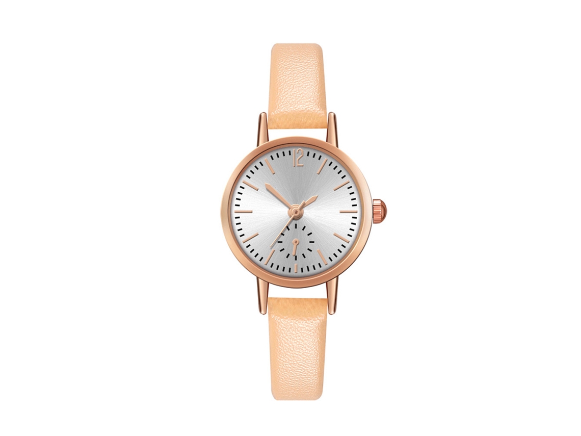 Reloj De Pulsera De Cuarzo Para Hombre/mujer Con Correa De Pu, Estilo Moderno, Blanco/beige.