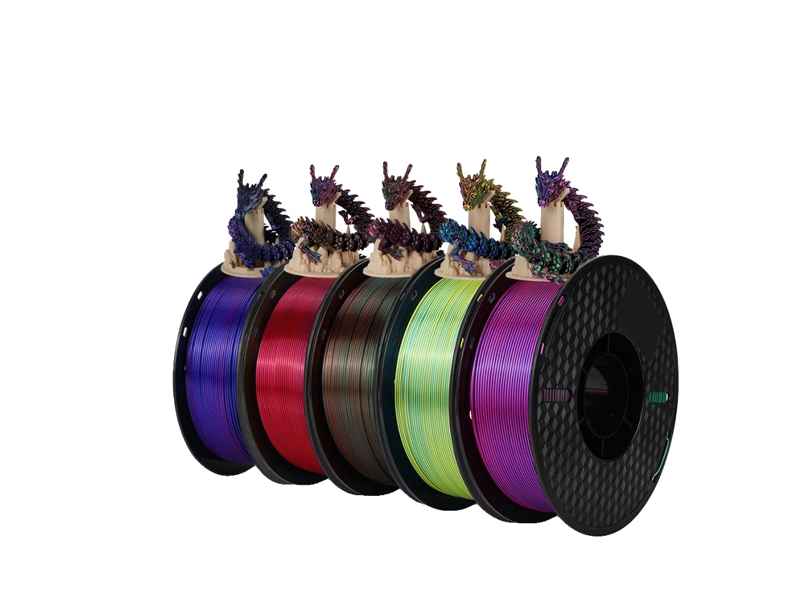 Filamento para impresora 3D, PLA de seda, capacidad multicolor, mezcla de triple seda C