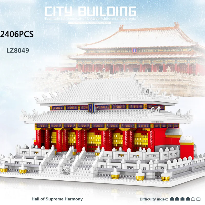 Edificio Histórico De Fama Mundial, Salón De La Armonía Suprema, Bloques De Construcción En Miniatura, Juguetes De Bloques De Construcción