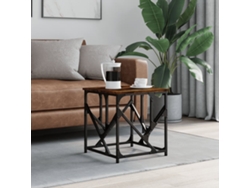Mesa de centro HARLANV1 de 45x45x47,5 cm, fabricada en madera de roble ahumado.