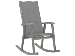 Mecedora con cojines de acacia maciza gris, Dkd Home Decor
