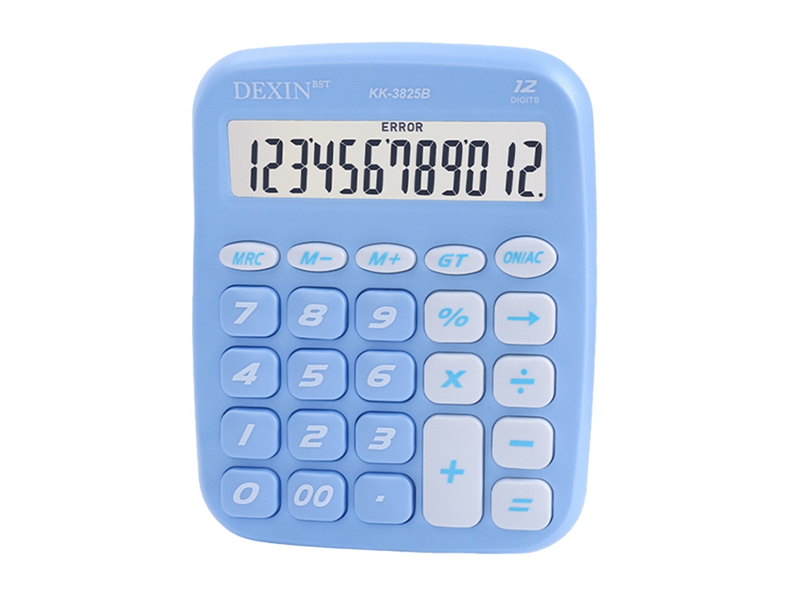 Bonita Calculadora De 12 Dígitos Con Pantalla Lcd Y Botones Grandes Para La Escuela, La Oficina Y El Hogar - Rosa, Azul, Blanco, Negro