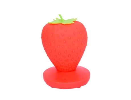 Lámparas de mesa creativas Estilo de fresa + USB recargable + interruptor táctil LED Lámparas de noche regulables Lámparas de alojamiento para niño...