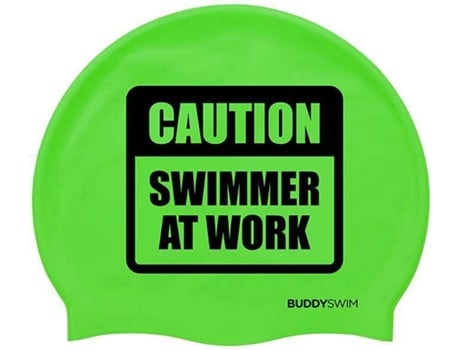 Gorra de Natación Unisexo BUDDYSWIM Caution Swimmer At Work (Tamaño Unico)
