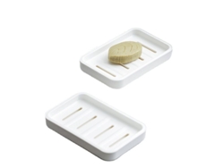 2 Jaboneras De Plástico Para Pared De Baño, Blancas, Jabonera Grande