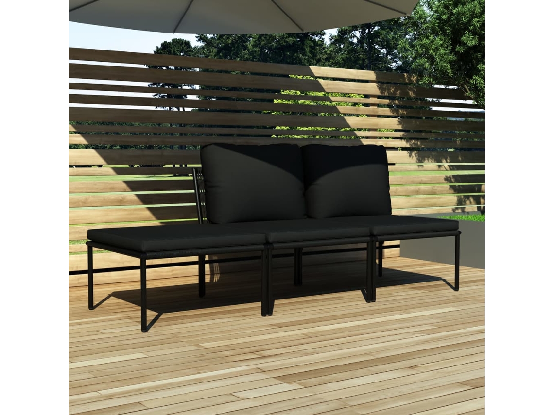 Conjunto de salón de 3 piezas con cojines de PVC marrón DKD Home Decor