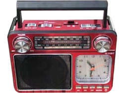 Radio inalámbrica con altavoz, radio AM/FM con excelente recepción, reloj integrado, USB, reproductor MP3 con luz, senderismo Jortmrd
