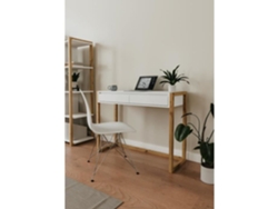 Consola de oficina de roble y blanco - 2 cajones - 100 x 35 x 75 cm