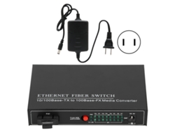 Switch De Fibra Ethernet Tbcmc3418ed20 Plug And Play 8 Portas Estável Alumínio Rede De Computadores