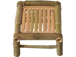 Taburete vintage de bambú natural, 20 x 28 x 28 cm SFUSHOS