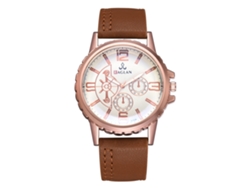Reloj De Pulsera De Cuarzo Para Hombre Con Correa De Pu, Estilo Casual Y De Negocios, Estilo Café.