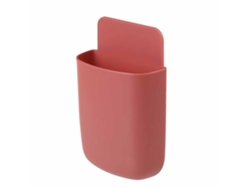 Caja De Almacenamiento Multifuncional Para Montaje En Pared Para Mandos A Distancia Y Soporte Para Teléfono Móvil - Rojo