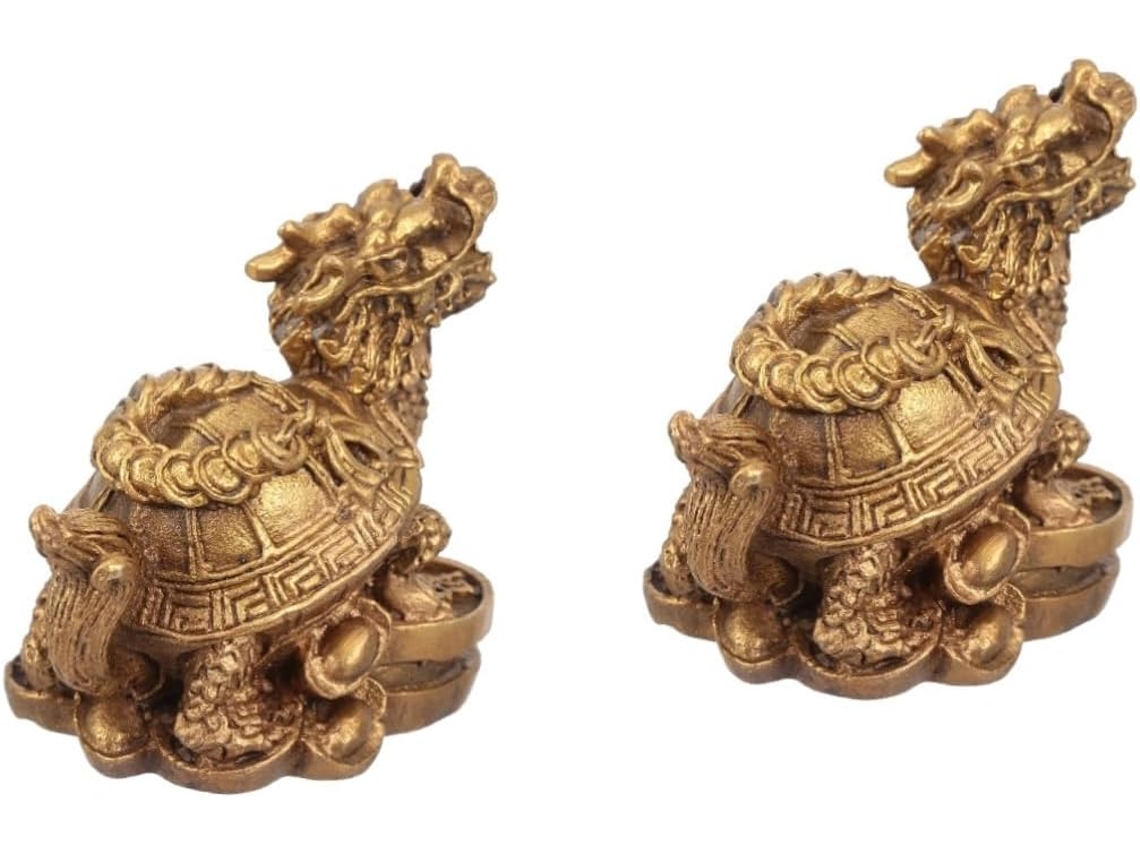2 Piezas De Tortuga Dragón De China Office