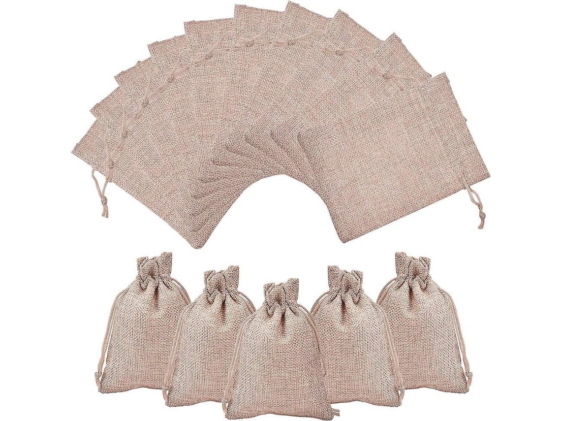 50 bolsas de yute de 7 x 9 cm cada una