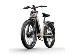 Bicicleta eléctrica urbana Shengmilo S700 con neumáticos anchos y cuadro abierto de 26 pulgadas, dos motores de 1000 W y batería de 48 VE y 17,5 Ah.