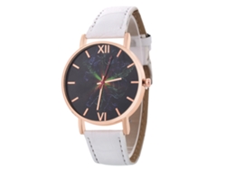 Reloj De Pulsera Analógico De Cuarzo De Aleación Con Esfera Redonda Para Hombre Y Mujer, Color Blanco.