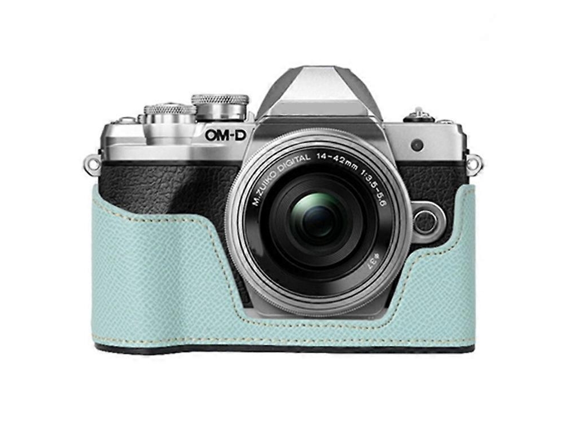 Estuche de cuero texturizado compatible con la cámara Olympus OM DE M10 Mark III, batería fácil de reemplazar Facpoet