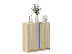 Aparador Con Led Madera De Ingeniería Roble Sonoma 77x34x85 Cm