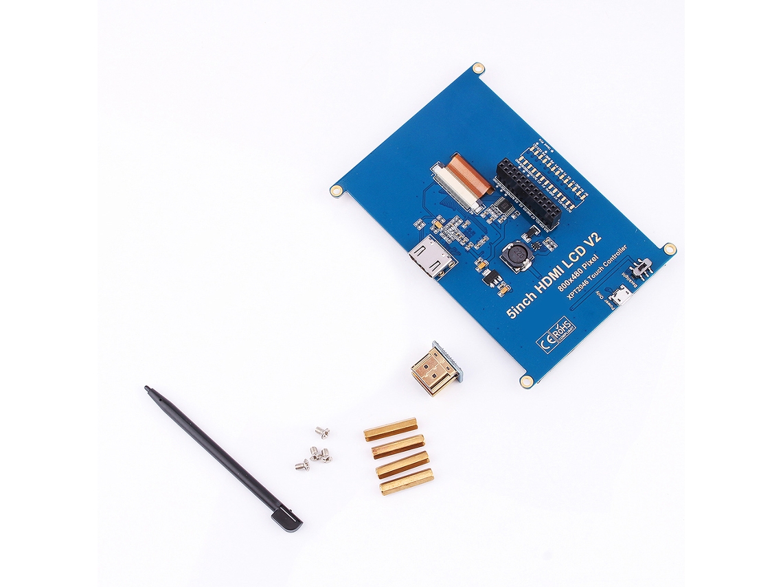 Monitor Lcd De Pantalla Táctil Gpio De 5 Pulgadas Para Raspberry Pi Con Controlador Táctil Usb