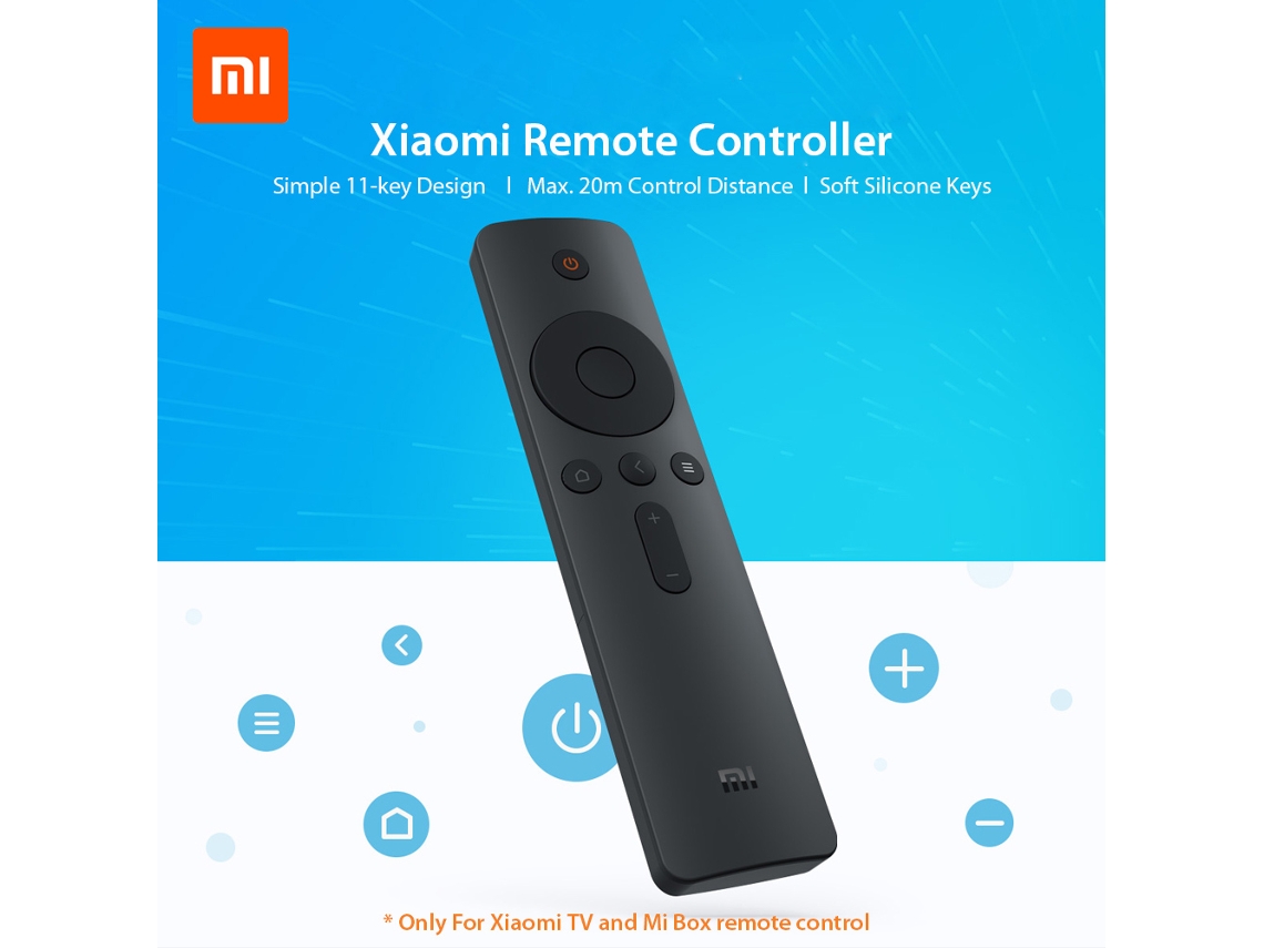 Control remoto IR Xiaomi para Xiaomi TV Box y Smart TV con 11 teclas de luz dorada