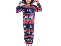 Pijama Navideño Con Capucha Para Niños 4-5a, Set De Pijamas Familiar Con Estampado De Copos De Nieve, Azul Oscuro