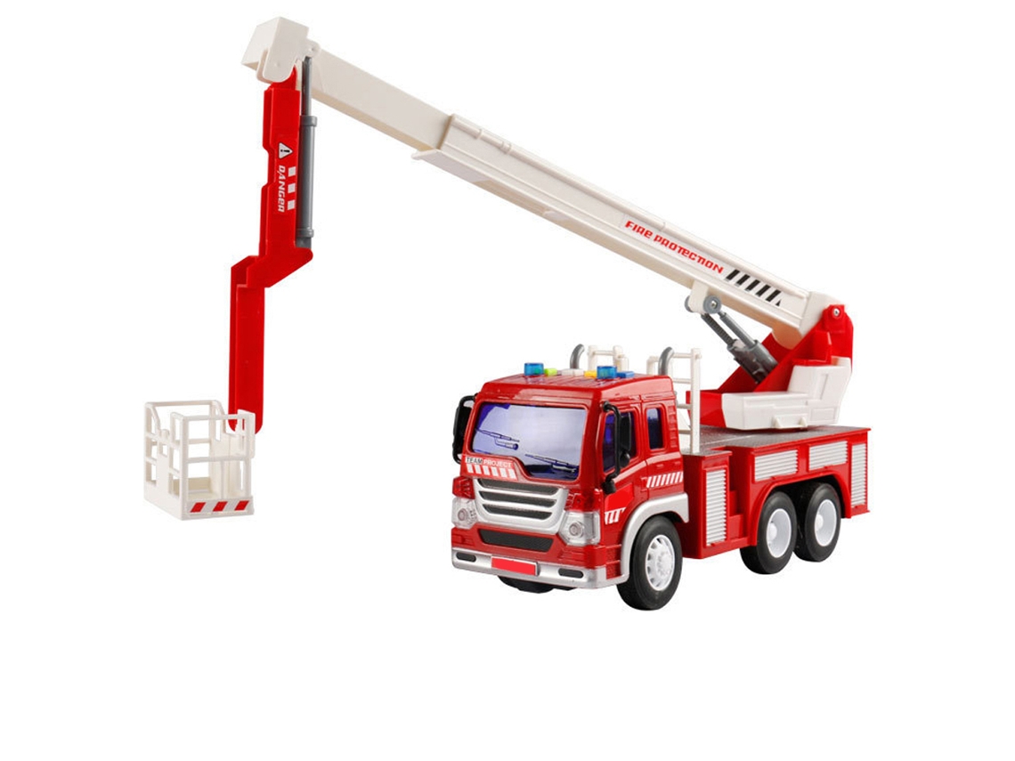 Camión De Bomberos A Escala 1:16 Con Sonido Y Luz - Juguete Inercial Para Niños