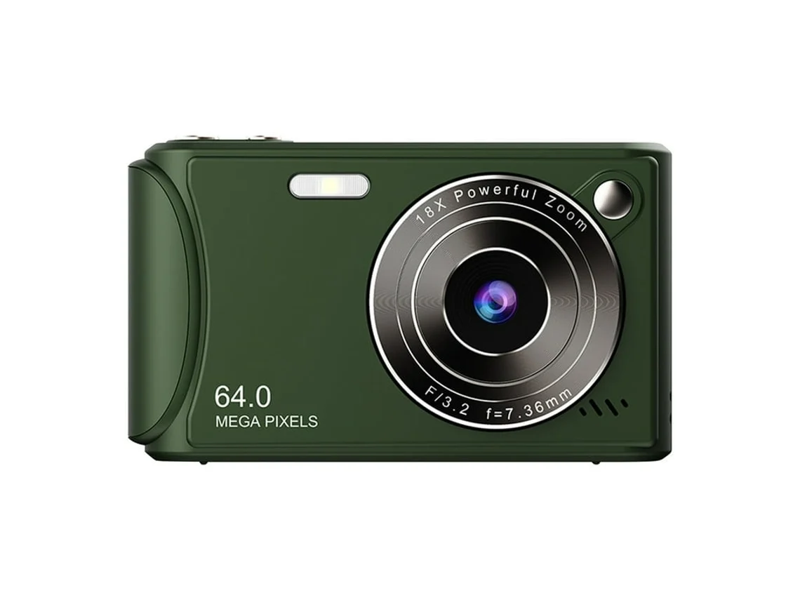 Cámara compacta Chrui con zoom digital de 18x, pantalla IPS de 2,4 pulgadas y 50 MP de interpolación máxima (verde)