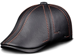Boinas De Cuero Genuino Para Hombre, Gorras De Moda, Sombreros Negros A Rayas Para Adultos, Nuevos.