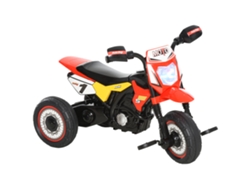 Triciclo Infantil Estilo Moto Pedales Luces Sonidos 18-36 Meses 71x40x51 Cm Rojo