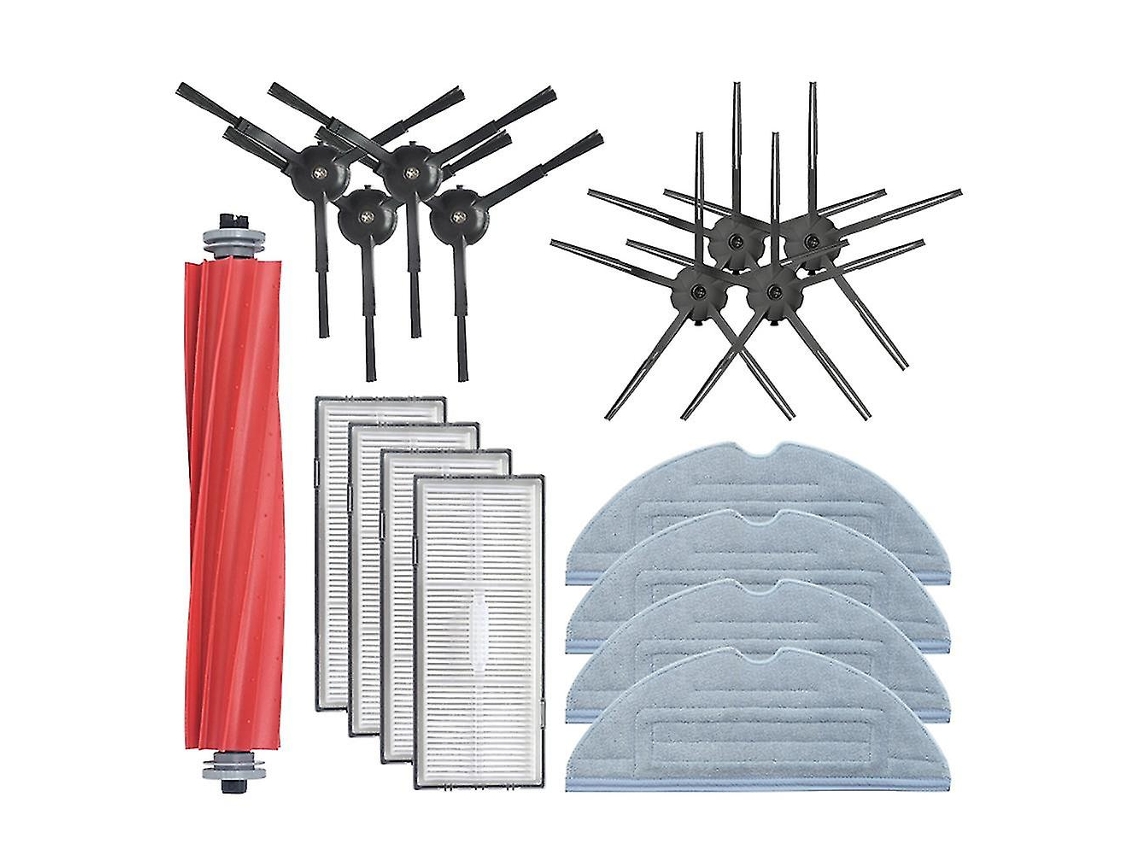 17 piezas compatibles con el kit Roborock G10s: cepillo principal, cepillo lateral, filtro HEPA, paño de fregona.
