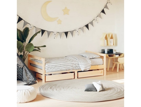 Estructura De Cama Para Niños VIDAXL Marrón Madera (80x160 cm)