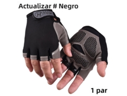 (negro Mejorado S) Guantes De Ciclismo Unisex, Antideslizantes, Que Absorben Los Golpes, Diseño De Medio Dedo, Acolchado De Gel.