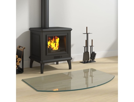 vidaXL Placa de vidrio para chimenea 80x50 cm