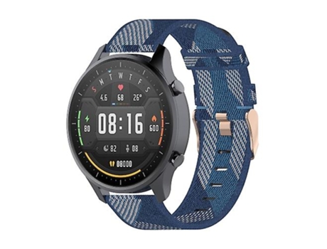 Pulsera Correa de Reloj de Nylon a Rayas de 22 mm para Xiaomi Mi Watch Color, Garmin Vivoactive 4 Azul VENISYMLIS