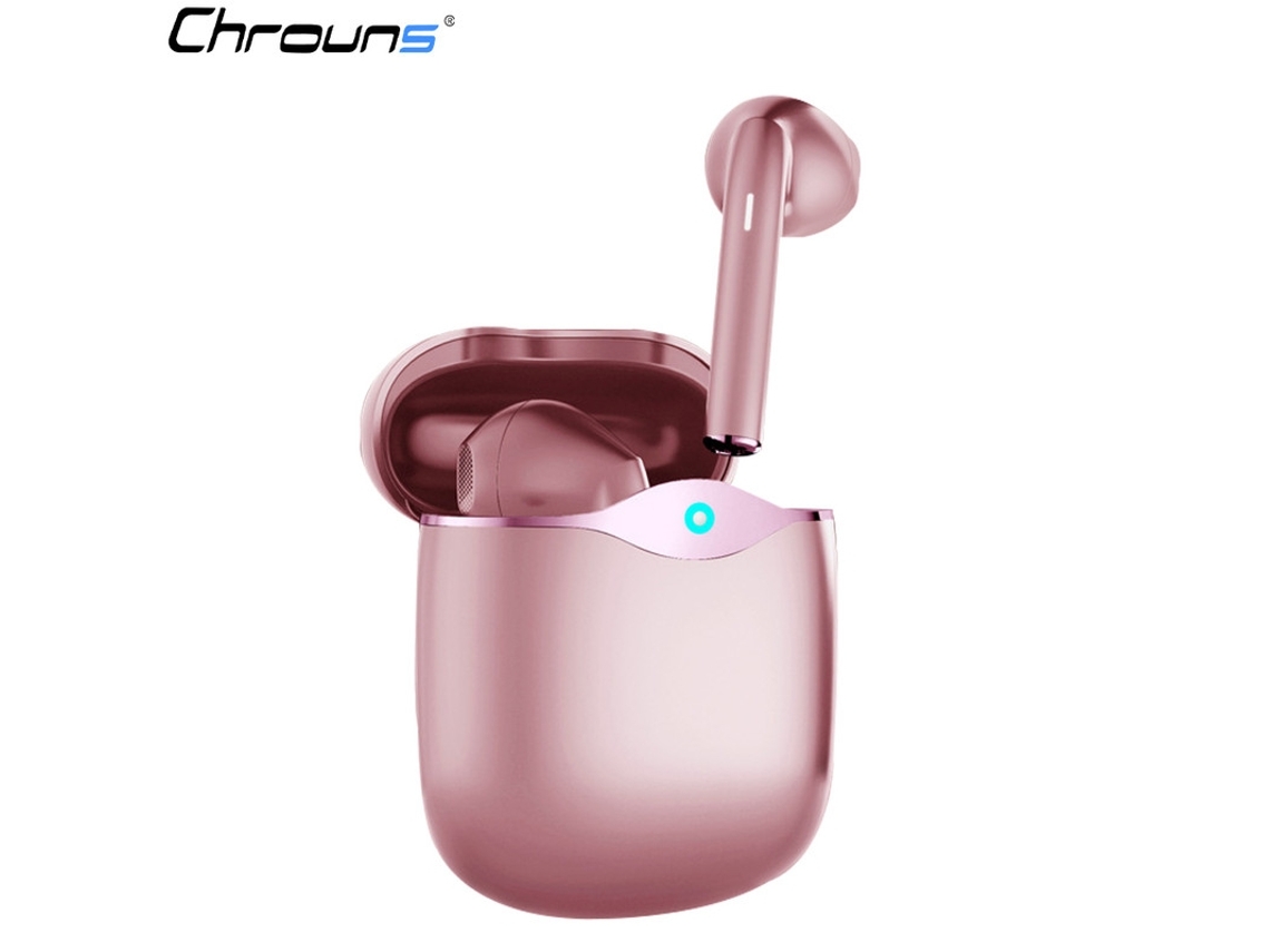 YEMAESRE Bluetooth Chrons Horas Reproducción Carga Auriculares Rosa