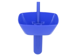 Soporte azul antigoteo para paletas heladas con bolígrafo