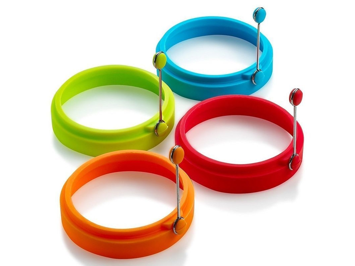 2026da-anillos De Silicona Para Huevos Linjou Moldes Para Huevos Fritos Y Panqueques 4 Piezas Multicolor