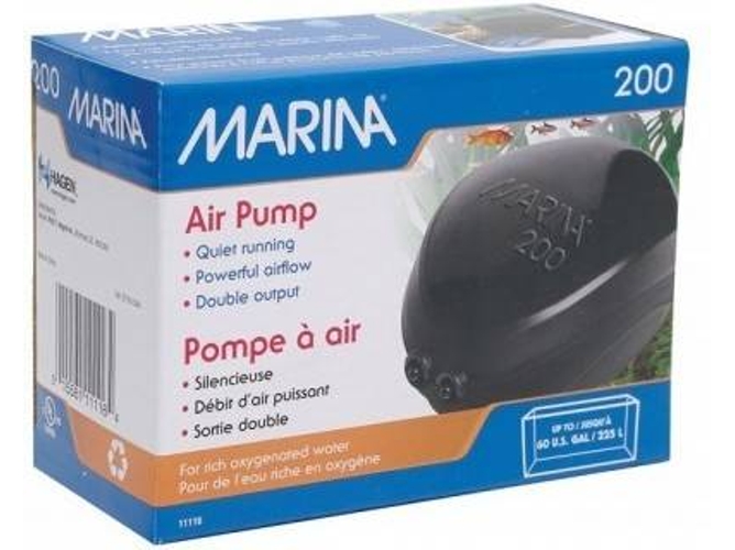 Bomba de Aire para Peces MARINA 200 (Negro - 225L)