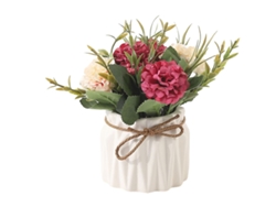 Hortensias artificiales con jarrón, mini flores de hortensias, planta artificial en maceta de cerámica NEVEANCE