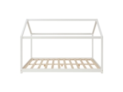 Cama para niños Cerro en forma de casa con colchón pino 120x200 cm - Blanco [en.casa]