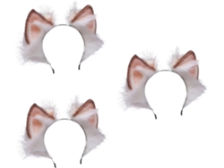 3pièces Diadème Peluche Avec Oreilles De Renard Pour Cosplay Et Photos Accessoire Mignon