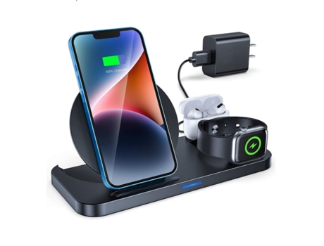 Soporte Cargador YDCY SBC221017 (iPhone/WatchAirPods - 10W - Negro)