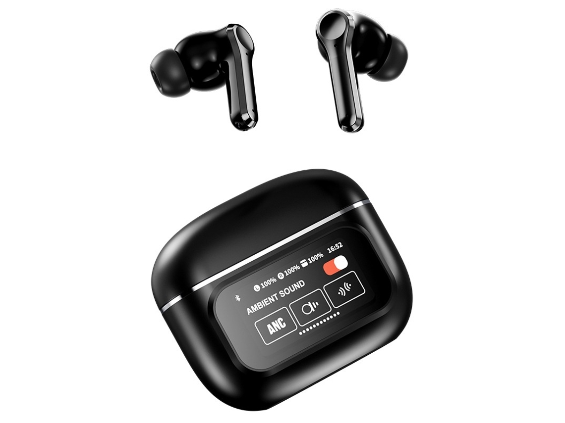Auriculares Inalámbricos Activos Sensibles al Tacto para Apple YEMAESRE Cancelación de Ruido Bluetooth Tela Negro