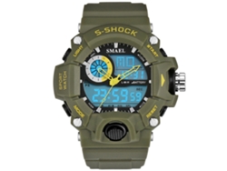 Reloj Deportivo Electrónico Con Led, Resistente Al Agua Hasta 50 M, Para Estudiantes Adolescentes, Color Verde Militar.